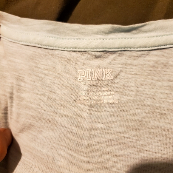 PINK pastel blue crew neck shirt - Picture 2 of 2